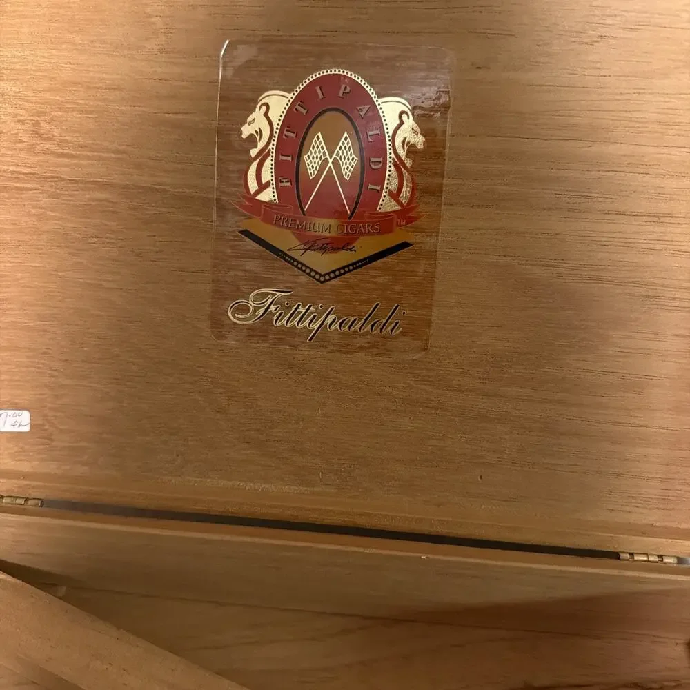 Vintage TE-AMO Wooden Hinged Cigar Box & Fittipaldi Empty Cigar Box